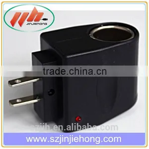 12V Black AC DC Car Cigarette Lighter Socket Adapter thumbnail-1