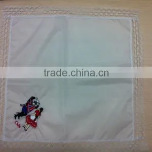 Ladies' White Embroidered Handkerchiefs With Lace thumbnail-1
