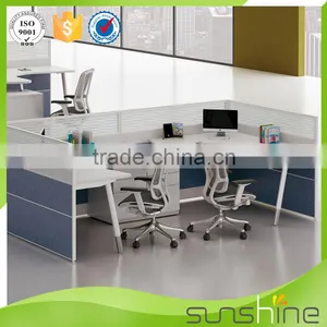 YS-SW08 Sunshine Furniture Cubicle Office Workstation 2 Seats With Glass Partition thumbnail-1