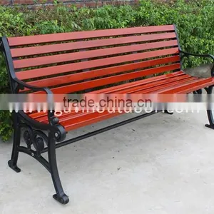 Cast Iron and Wood Garden Bench Outdoor thumbnail-1