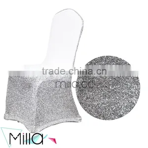 Ruffled Sequin Wedding Chair Cover thumbnail-2