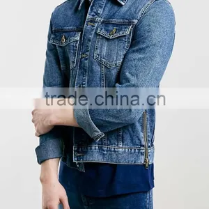 MEN'S MID WASH ZIP DETAIL DENIM WESTERN JACKET thumbnail-2