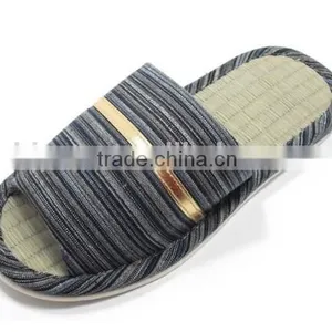 Mens Strip Indoor Slipper, Tatami Bamboo Slippers, Available Three Colors and Four Sizes thumbnail-2