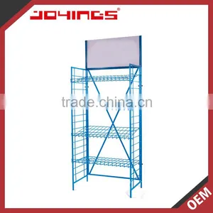 Blue Metal Retail Display Stands With Wire Shelves thumbnail-1