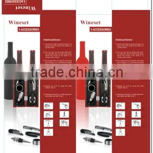 Creative Black Color Novel Wine Bottle Box Wine Stopper Set Accessories for Sale thumbnail-5