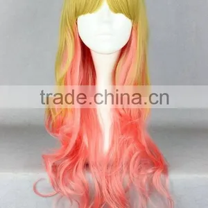Fashion Gradient Color Long Kinky Wig With Bangs N477 thumbnail-1