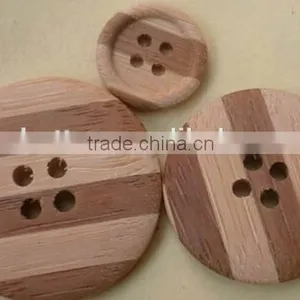 High Quality Custom Natural 4 Holes Bamboo Button thumbnail-1