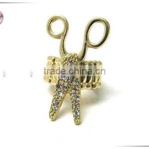 Crystal Stud Scissor Stretch Ring thumbnail-1