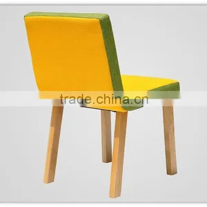 Yellow Fabric Upholster Wood Leg Chair Store Furniture thumbnail-4