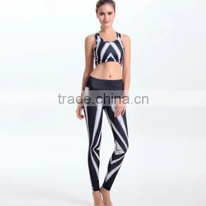 Black And White Girls Yoga Pants Graceful Spandex Girls Yoga Pants thumbnail-5