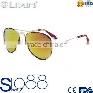 Retro Tinted Color Mirror Lens Metal Aviator Sunglasses For Promotion 66JT006 thumbnail-1