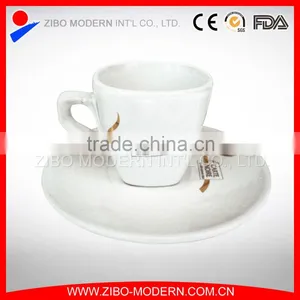 Wholesale Delicate Porcelain Coffee Tea Cup and Saucer Set Custom Design Logo thumbnail-1
