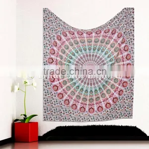 Indian Mandala Hippie Bohemian Wall Decoraiton Cotton Ethnic Wall Hangings Tapestry thumbnail-1