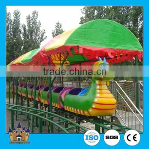 Theme Park Amusement Rides Mini Roller Coaster Train Slide Dragon for Children thumbnail-3