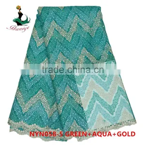 Haniye 2016 New Design African French Lace Fabric With Flower Embroidery Tulle Lace Fabric/NYN58 thumbnail-1