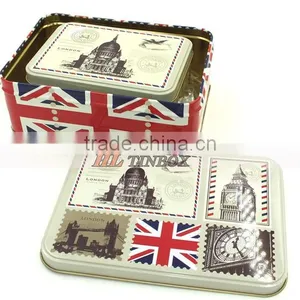High End Printed Rectangular Cookie Gift Tin Can thumbnail-5