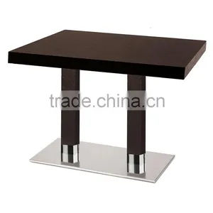 Wholesale Cheap Double Table Leg Restaurant Wooden Dining Table thumbnail-1