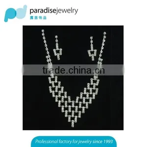 Silver Plated Wedding Jewelry Set 2016 New Women Bridal Jewelry Set Hot Wholesale Rhinestone Necklace Earring Set thumbnail-6