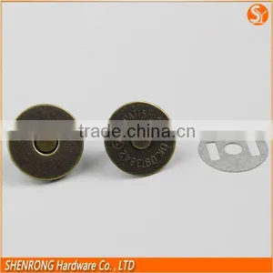 High Quality Bag Accessiors Antique Brass Magnetic Square Snaps Block thumbnail-3