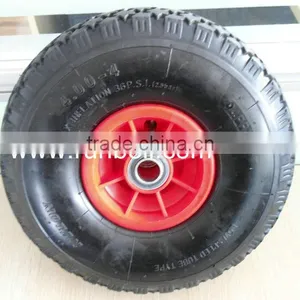 12" x 4.00-4 Pneumatic Air Wheels Tyre With Red Plastic Rim Ball Bearing 20mm thumbnail-2