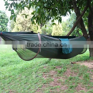 Camping 2-Person Anti-mosquito Parachute Nylon Hammock 200KG Loading Outdoor Travel Kit Camping Travel Hammock thumbnail-1