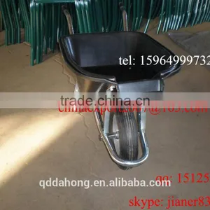 Plastic Concrete Wheel Barrow WB5600 With Green Tray and Pneumatic Wheel thumbnail-4