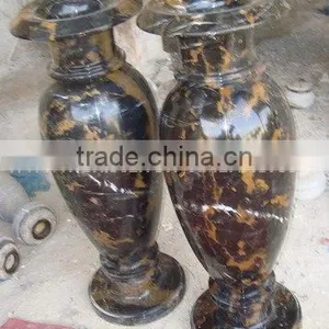 NATURAL BLACK AND GOLD MARBLE FLOWER VASES thumbnail-6