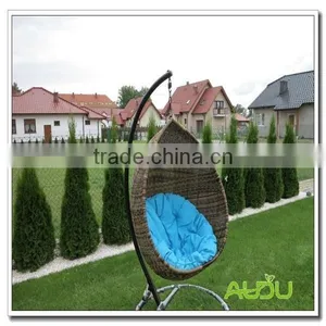 Audu Wicker Swing Chair,Swing Chair With Blue Cushion thumbnail-6