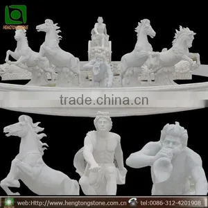 Large Outdoor Garden Stone Water Fountain With Horse thumbnail-2