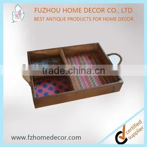Vintage Food Storage Tray With 3 Printings Compartments thumbnail-1