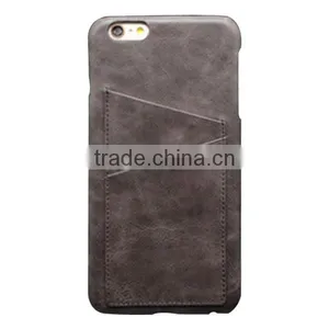 2017 Custom Real Leather Hard Phone Shell, With Card Slot Wallet Back Cover For IPhone6&7 thumbnail-1