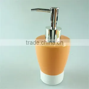Orange Ceramic Bathroom 3 Set With Lotion Dispenser, Toilet Brush Holder, Tumbler Accessory thumbnail-5
