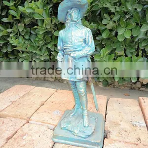 Antique Cast Iron Standing Knight Statue thumbnail-1