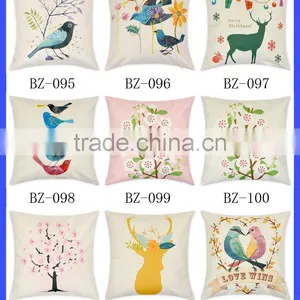 Cotton Linen Sofa Home Decor Design Throw Pillow Case Cushion 17.5 Inches Square Pillow Cover thumbnail-4
