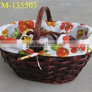 Beautiful Willow Apple Basket With Handles thumbnail-1