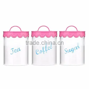 Set Of 3 Tea, Coffee & Sugar Canisters thumbnail-1