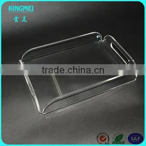 Crystal Square Acrylic Beer Tea Tray With Handles and Round Corner thumbnail-1