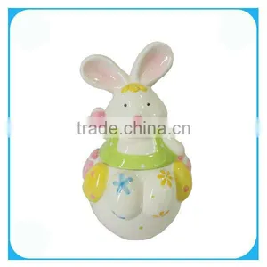 Cute Ceramic Easter Rabbit With Radish thumbnail-1