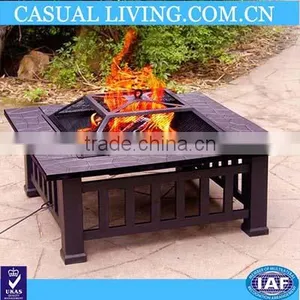 Outdoor Yard Garden Patio Square 32" Metal Firepit Stove Fire Pit thumbnail-1