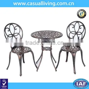 3 Piece Cast Aluminum Durable Metal Patio Bistro Set thumbnail-1
