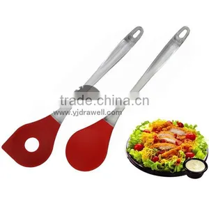 SK-0106 Plastic Handle Silicone Set Of 2 Salad Serving Spoon thumbnail-1