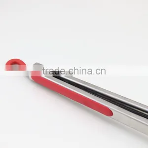 Red Silicone Handle Stainless Steel Tong Barbecue Tong thumbnail-2