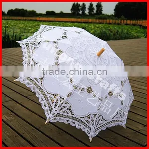 Victorian Style White Lace Crafts Parasol for Promotion thumbnail-4
