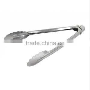 Kitchen Utensil 9'' 12'' Salad Vegetable Bread Food Tong Stainless Steel Food BBQ Tongs thumbnail-1
