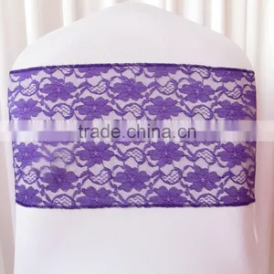 2016 Year Purple/white/red/black Lace Chair Sash for Wedding Party Decoration thumbnail-3