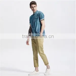 Wholesale China Short Sleeve Men's Shirt Latest Shirt Designs for Men Denim Shirt for Men thumbnail-3