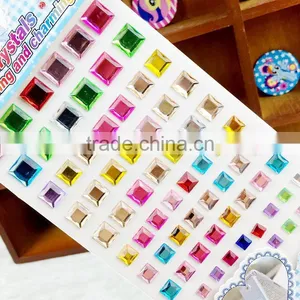 Custom Multi Mix Color Five Star Shape Self Adhesive Diy Gem Rhinestone Acrylic Sticker thumbnail-4