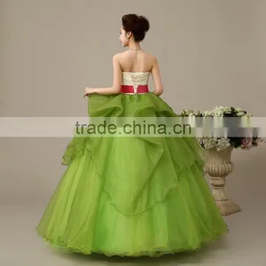 MGOO Factory Custom Made One Piece Cheap Price Prom Dress Strapless Flowers Ball Gown Maxi Dress L000110 thumbnail-5