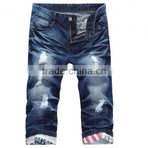 Men Skinny Denim Stretch Shorts Summer Jeans Short thumbnail-2