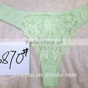 China Factory Supply Women Stylish Embroidery Transparent Sexy Thongs Panties thumbnail-1